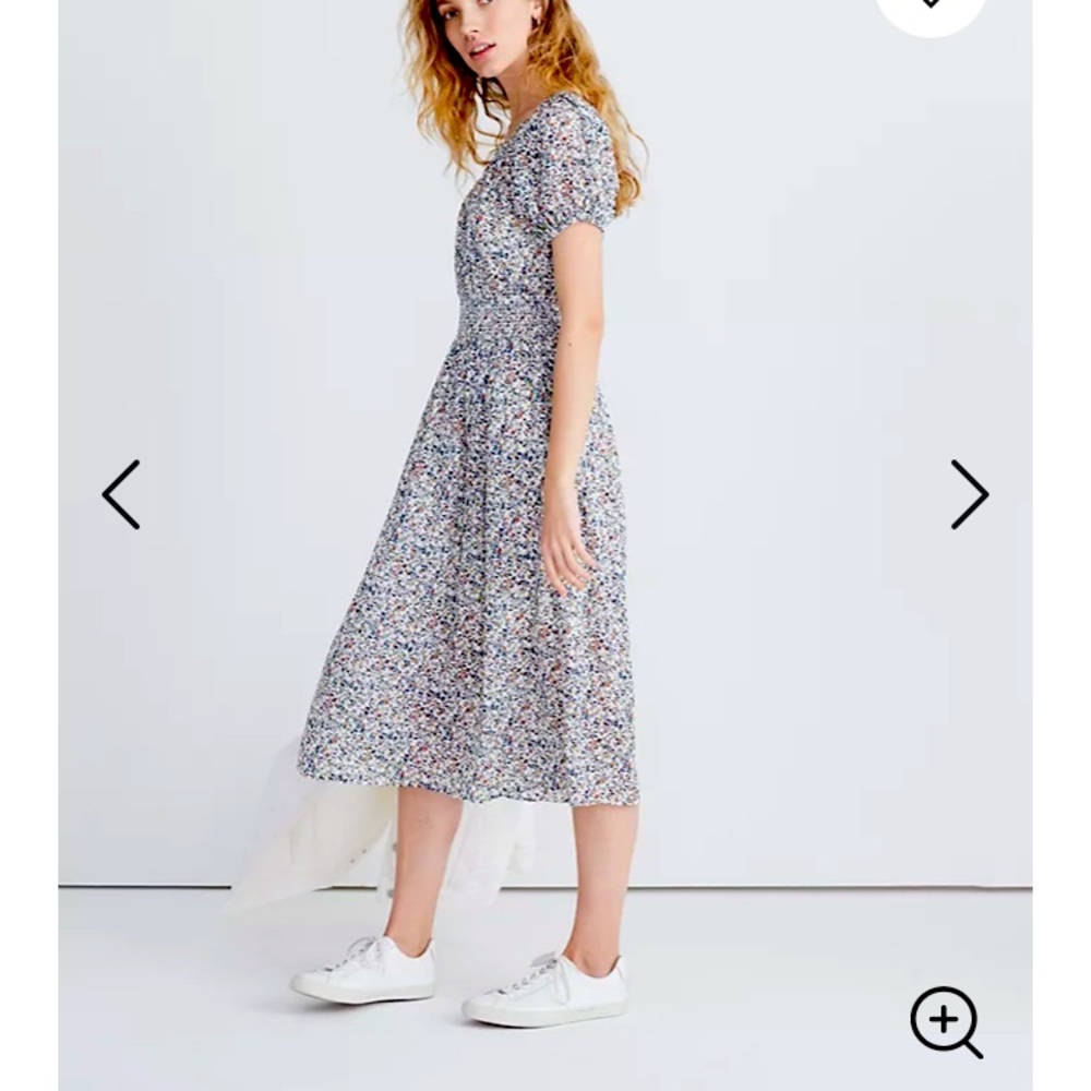 Madewell Smock Waist Peasant Midi Dress